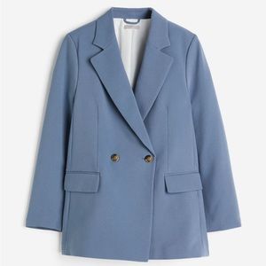 NWT H&M Oversized Double-breasted Blazer /Dusty Blue/Size XS